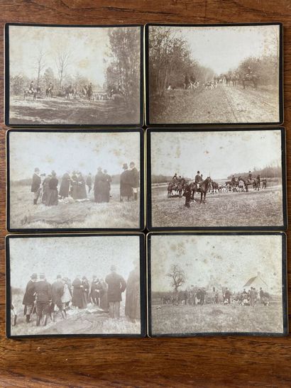 [Chasse]. 37 photographies. [Chasse]. Trente-sept photographies de chasse à courre...