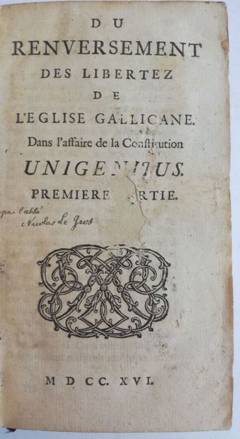 [Jansénisme]. 8 volumes [Jansenism]. [DU PIN (Louis-Ellies), NOUËT]. Mémoires et...