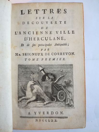 SEIGNEUX DE CORREVON (Gabriel). Lettres sur la découverte de l'ancienne ville d'Herculane,...