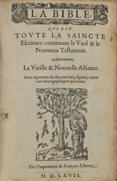 [Livre du XVIe siècle]. [Bible. Français. 1567]. LA BIBLE, qui est toute la saincte...