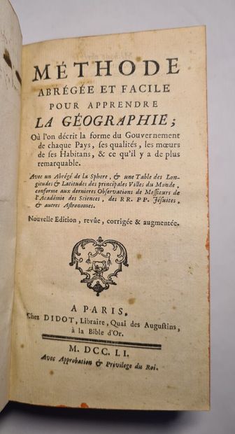 [Géographie]. 6 volumes [Geography]. LACROIX (Louis Antoine Nicolle de). Géographie...
