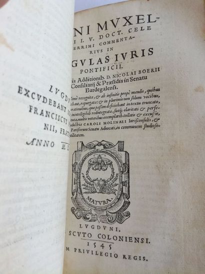 [Livre du XVIe siècle]. DU MOULIN (Charles) [Éd.]. Philippus Decius Intit. ff. de...