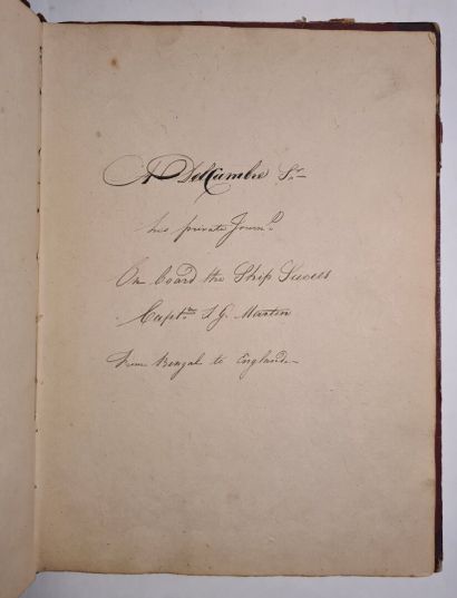 [Voyages]. DELCAMBRE (Auguste). Journal de bord d'Auguste Delcambre à bord du Succes...