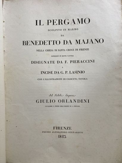 Il pergamo scolpito in marmo da Benedetto Da Majano nella chiesa di Santa Croce du...