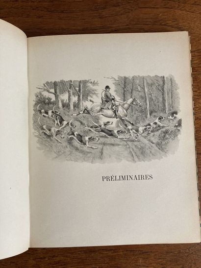 [Chasse]. 3 volumes TEN STORIES OF HUNTING. Paris, Hazan, 1952. In-4, brown half-basane,...