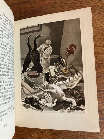 [Chasse]. 9 volumes. TOESCA (Maurice). Histoires de bêtes. Paris, Droin, 1948. Large...