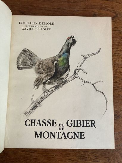 DEMOLE (Édouard). Chasse et gibier de montagne. Paris, Durel, 1948. DEMOLE (Édouard)....