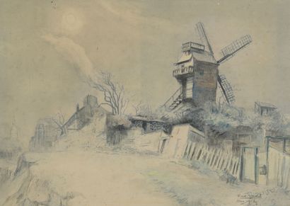 Eugène Véder (1876-1936) 
The Mill 
Watercolor...