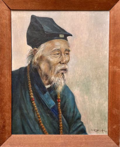 null I. GERASIMOV (circa 1945)

Portrait en buste d'un taoïste

Fusain.

Signé en...
