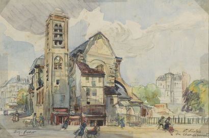 null Eugène Véder (1876-1936)

St Nicolas du Chardonnet

Watercolor wash and India...