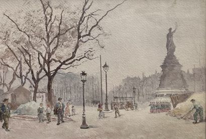 null École FRANÇAISE vers 1880

Place de la République

Aquarelle.

24 x 34 cm