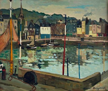 Jacques BOUYSSOU (1926-1997) 
Port de Honfleur,...