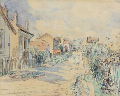  Eugène Véder (1876-1936) 
Rue du Bel-Air Châtillon 7/1927 (rue Genzano di Roma)...
