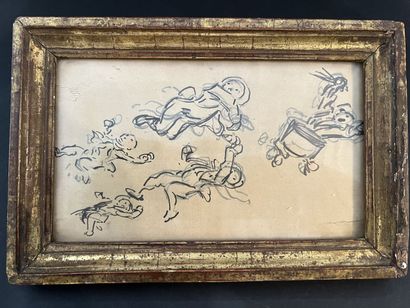 CHERET

Study of cherubs

Ink and pencil.

Signed.

10...