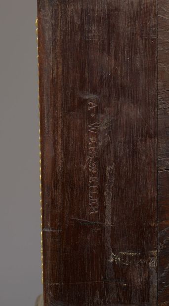 null 
Mahogany and mahogany veneer cabinet secretary stamped (twice) A. Weisweiler,...