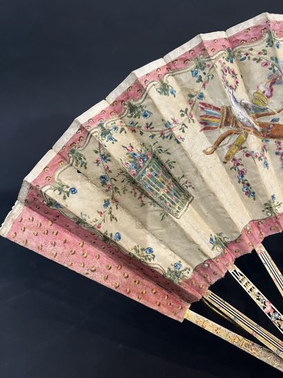 null Rare fan commemorating a royal wedding around 1770-1780.

Folded fan, the cream...