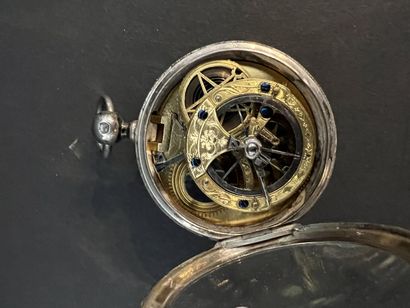 null Skeleton watch with silver rod circa 1760 

White enamel dial, Roman and Arabic...