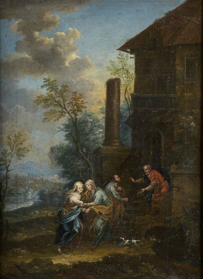 null École ALLEMANDE du XVIIIe siècle

La Visitation

Huile sur toile.

43 x 32,5...