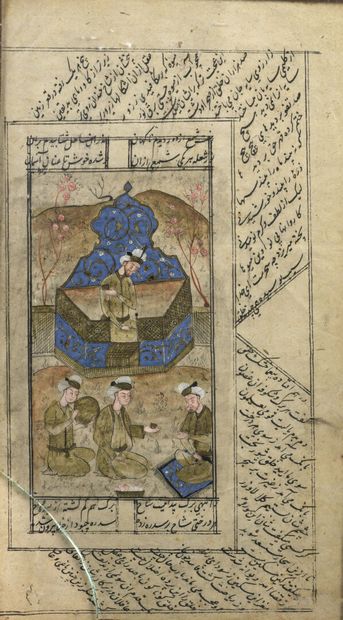 null Two pages of manuscript with court scenes

Polychrome pigments and gold on paper.

Indo-Persian...