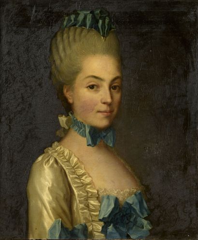 null Attributed to Jean Martial FREDOU (1711-1795)

Portrait of a lady with a blue...