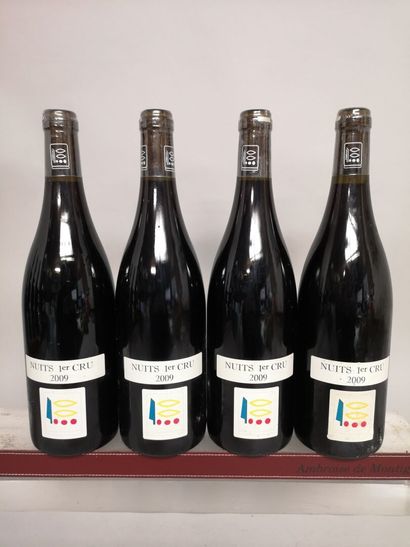 null 4 bottles NUITS SAINT GEORGES 1er Cru - PRIEURÉ ROCH 2009 Labels and back labels...