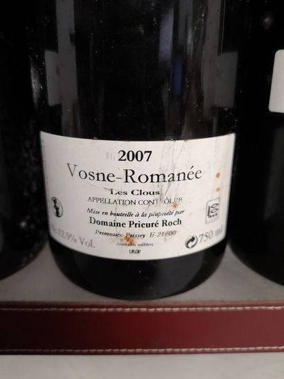 null 6 bottles VOSNE ROMANEE "Les Clous" - PRIEURÉ ROCH 2007 Labels and back labels...