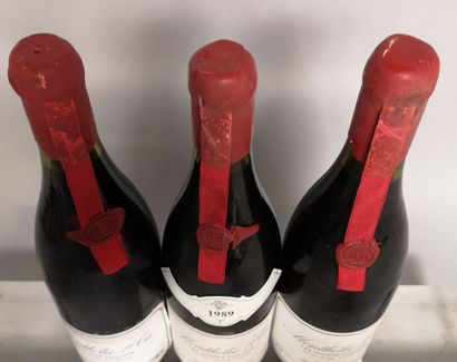 null 3 bottles MONTHELIE 1er cru "Les Champs Fulliots" - BOUZERAND 1989 Labels slightly...