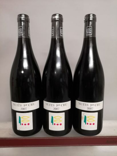 null 3 bottles NUITS SAINT GEORGES 1er Cru - PRIEURÉ ROCH 2007 Labels and back labels...