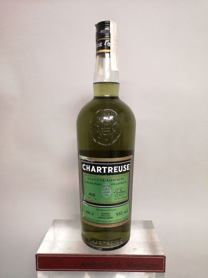 null 1 bottle 100cl CHARTREUSE Verte - Pères Chartreux Postérieure à 1988 Label slightly...