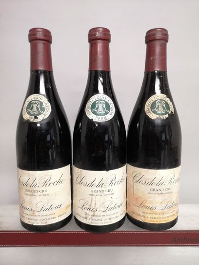 3 bouteilles CLOS DE LA ROCHE Grand Cru -...