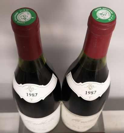 null 2 bouteilles MONTHELIE - BOUZERAND 1987 Etiquettes légèrement tachées. Niveaux...