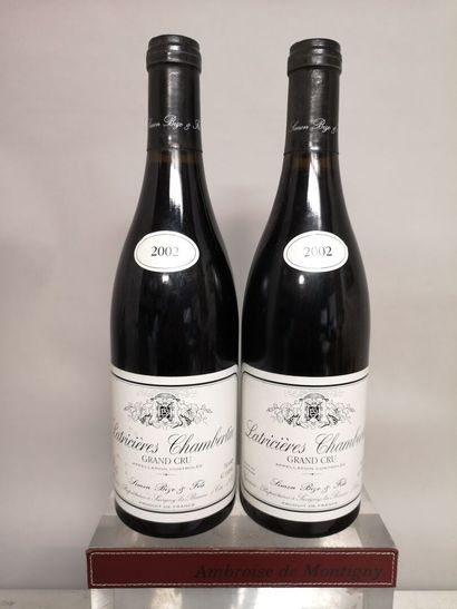 null 2 bottles LATRICIERES CHAMBERTIN Grand cru - Simon BIZE 2002 1 label slightly...
