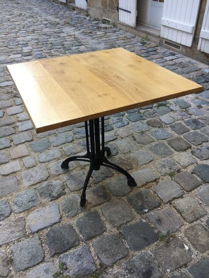 Bistro table in natural wood, XXth century...