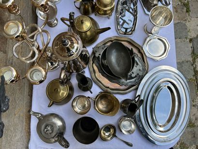 null MANNETTE of silver plated metal, pewter and various pieces