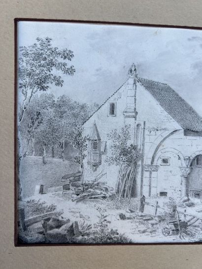 null French school of the 19th century

Ruins of the abbey of Marchbach

Black pencil,...