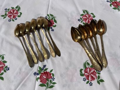 Suite of twelve spoons in vermeil, 1818-1838,...