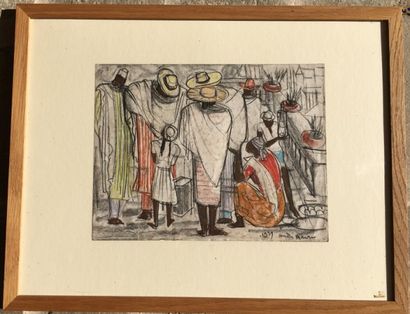 null 
André MAIRE (1898-1984)




Scene of a Malagasy market




Charcoal on paper,...