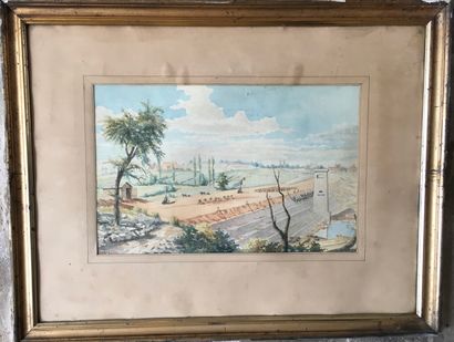 null 
Dam under construction at Lake Pont, end of 19th century 




Watercolor signed...