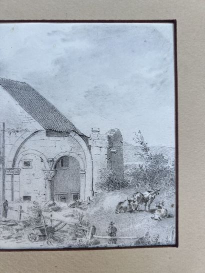 null French school of the 19th century

Ruins of the abbey of Marchbach

Black pencil,...