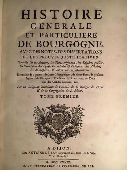 null 
General and Particular History of Burgundy by a Benedictine monk of the Abbey...