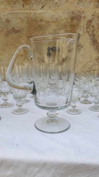 null 
Part of service of glasses 1930 with round foot including 68 glasses and a...