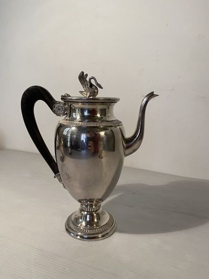 null Empire style silver-plated metal service, early 20th century

Including a coffee...