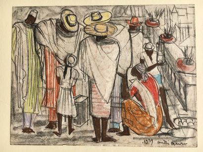  André MAIRE (1898-1984) 
Scene of a Malagasy...