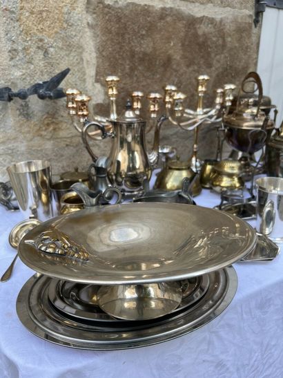 null MANNETTE of silver plated metal, pewter and various pieces