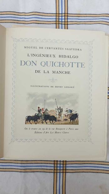 null CERVANTES. Don Quixote. Illustrations H. Lemarié. Volume I to IV, in-8 s.d....