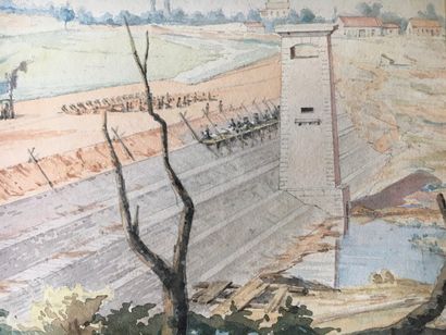 null 
Dam under construction at Lake Pont, end of 19th century 




Watercolor signed...