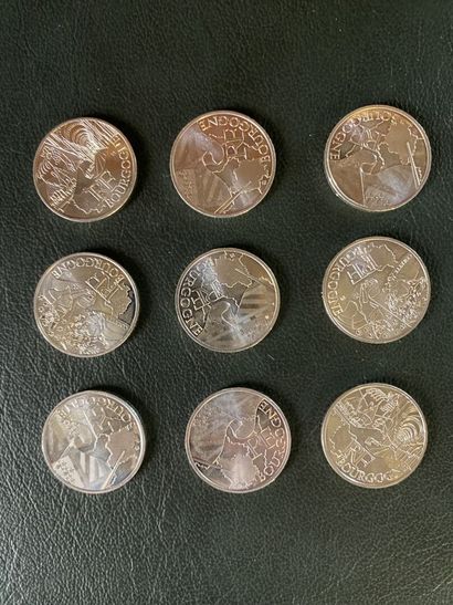 null RF Bourgogne - Monnaie de Paris

Lot of nine 10€ silver coins. Face value :...