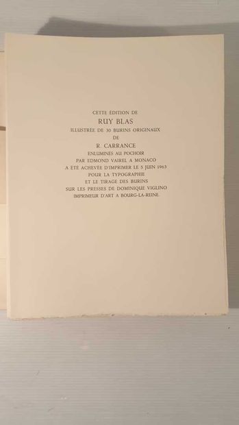 null HUGO (Victor). Ruy Blas. Monte-Carlo, Edition Le Parnasse 1963. Grand in-4°...