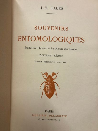 null [ENTOMOLOGIE]. FABRE (Jean Henri). Souvenirs entomologiques []. Études sur l'instinct

et...