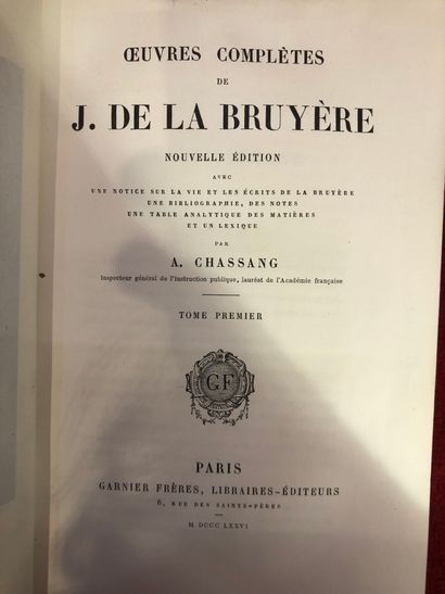 La BRUYÈRE (Jean de). Complete works. Edited...